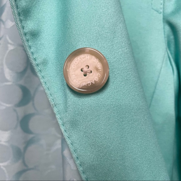 Coach Trench Raincoat Size Small Light Mint - Picture 6 of 10